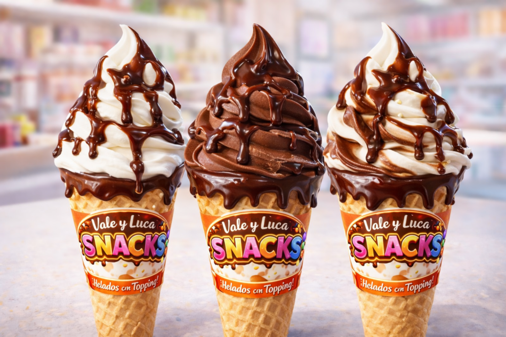 helados de sabores cubiertos de chocolate